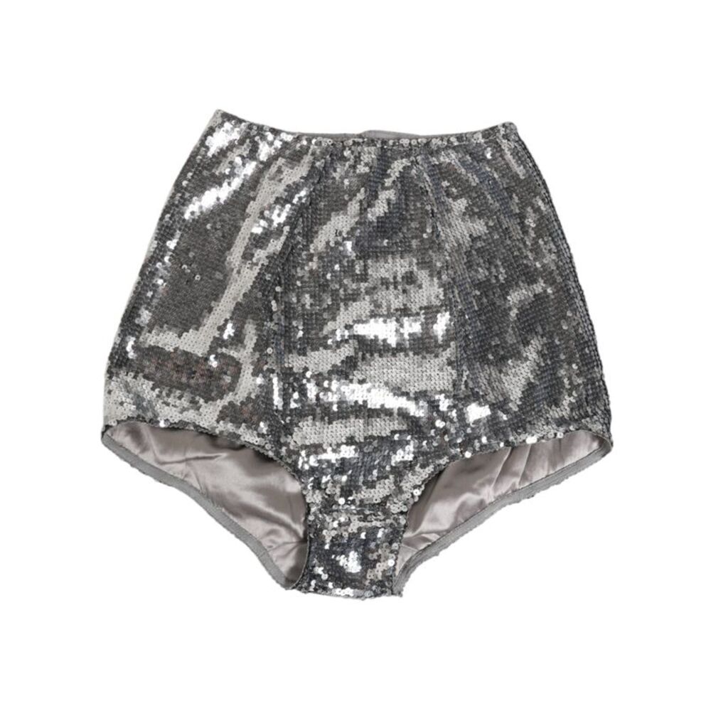 Dolce & Gabbana Silver Nylon Sequined Slip Girdle Panty Women's Underwear
